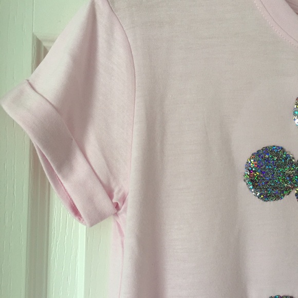 Disney Tee Shirt Mickey Mouse Pink Sequins Small - Picture 5 of 6